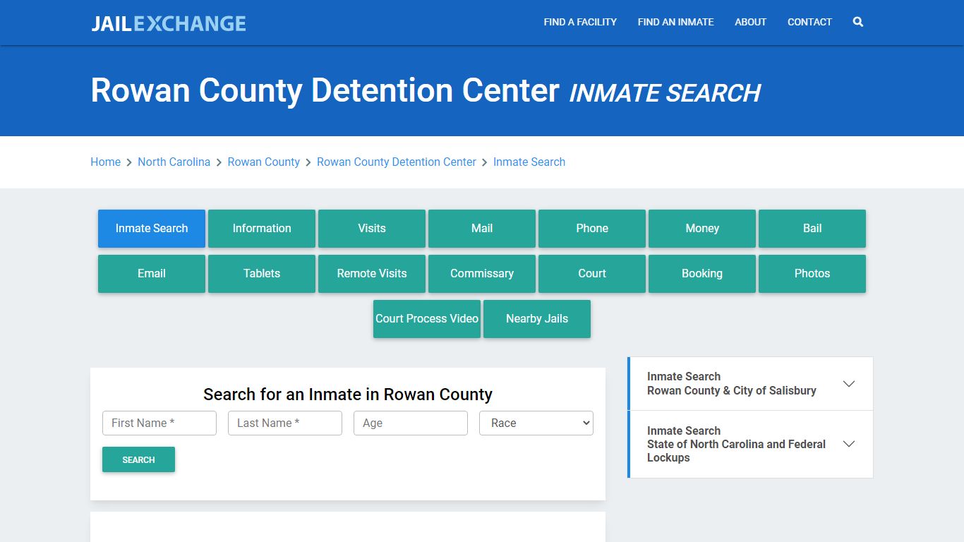 Rowan County Detention Center Inmate Search - Jail Exchange